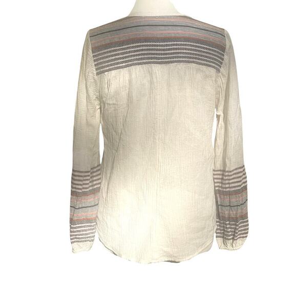 Liverpool Button Front Shirred Blouse In Vintage White - Picture 5 of 16